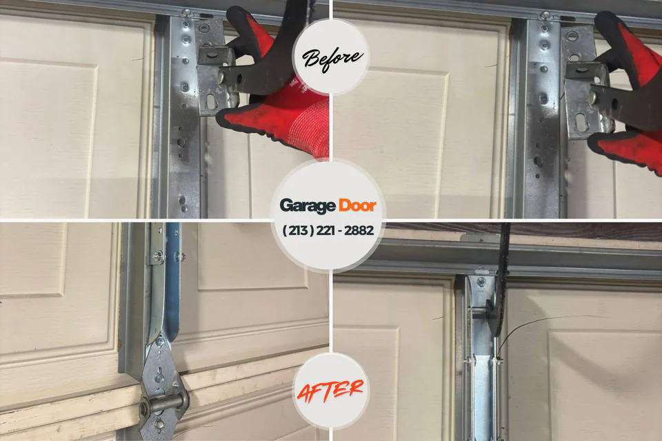 Before and after: garage door repair Avoca, PA